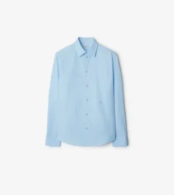 Slim Fit Cotton Poplin Formal Shirt in Neptune blue