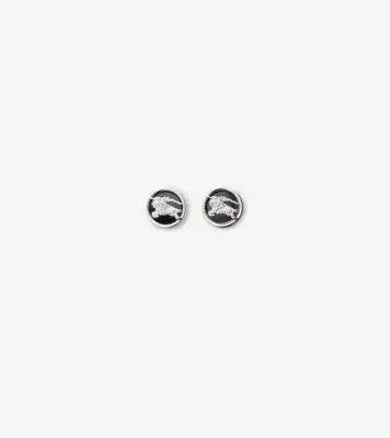 Knight Coin Earrings in Silver/black