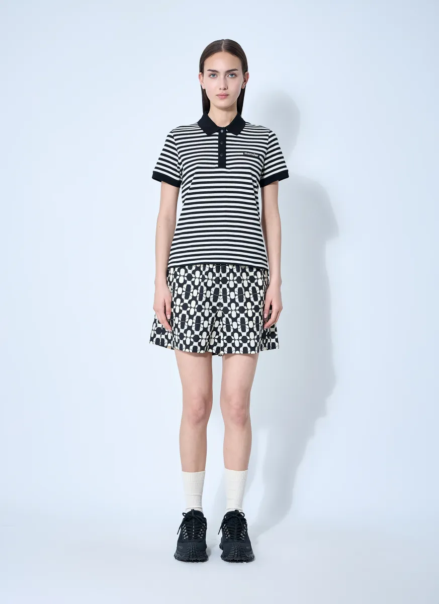 Striped Logo Motif Polo Shirt