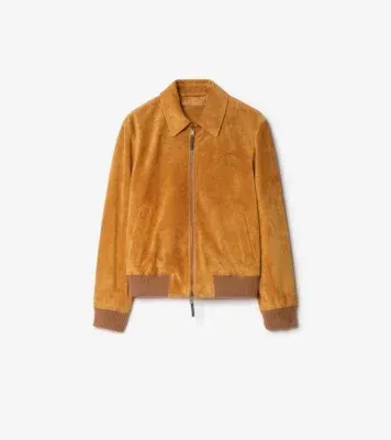 Suede Harrington Jacket in Tan brown - Men, Leather