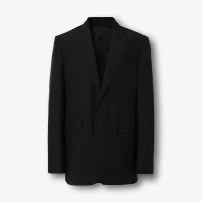 Classic Fit Wool Mohair Tailored Jacket in Black