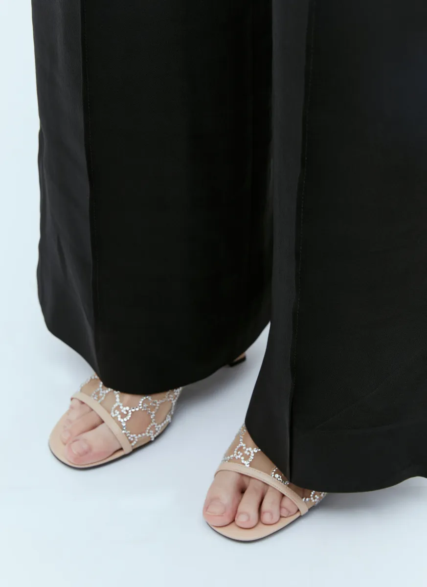 GG Crystal Embellished Heeled Sandals