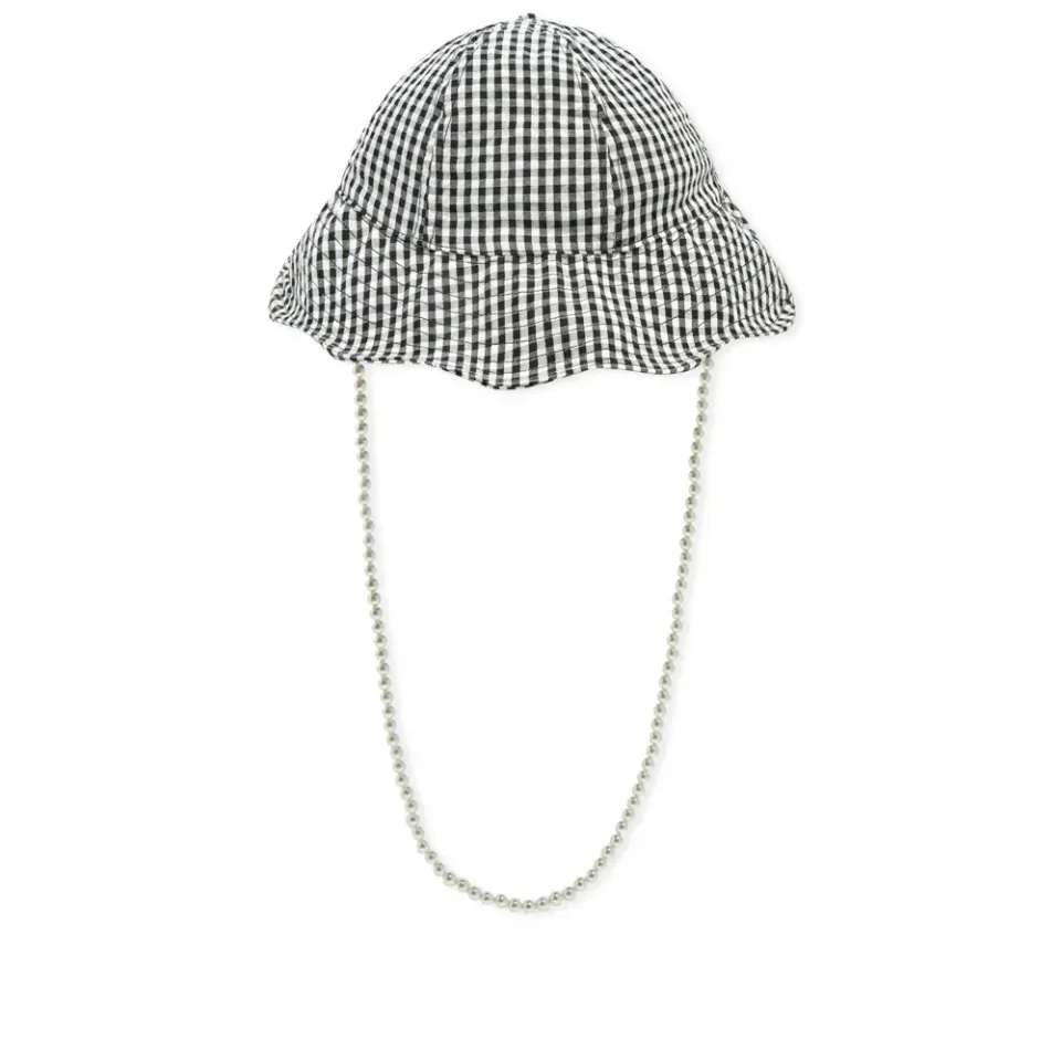 Teo Hat With Pearls In Gingham