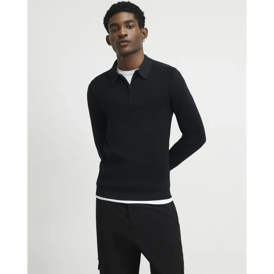 Muscle Fit Textured Polo Shirt
