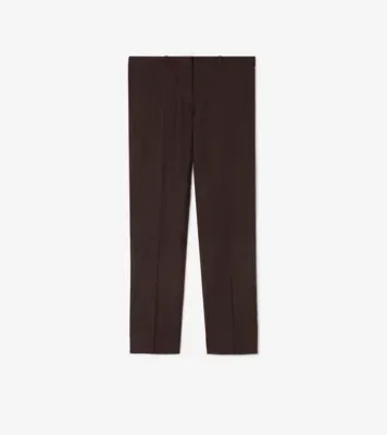 Wool Tailored Trousers in Carbon brown