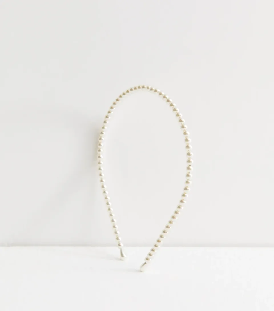 Cream Faux Pearl Headband