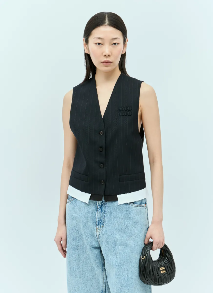 Single-Breasted Pinstripe Vest