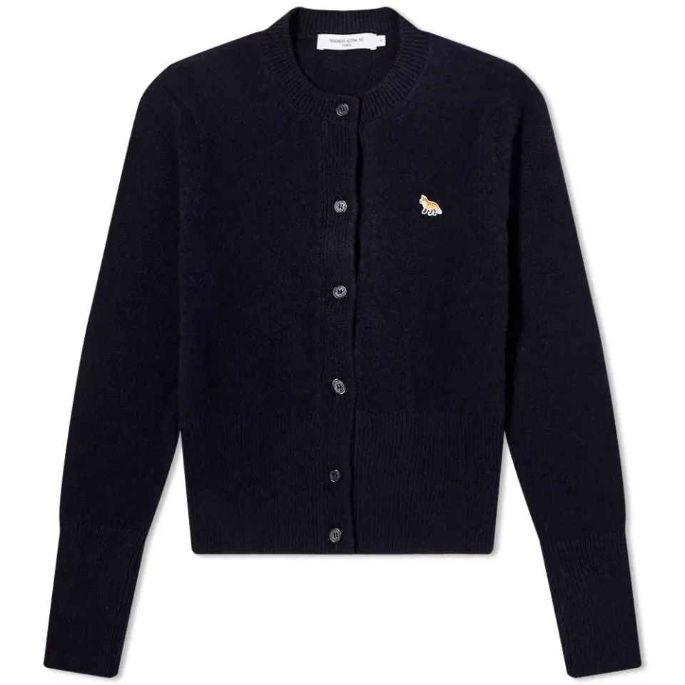 Maison Kitsuné Baby Fox Patch R-Neck Fitted Cardigan