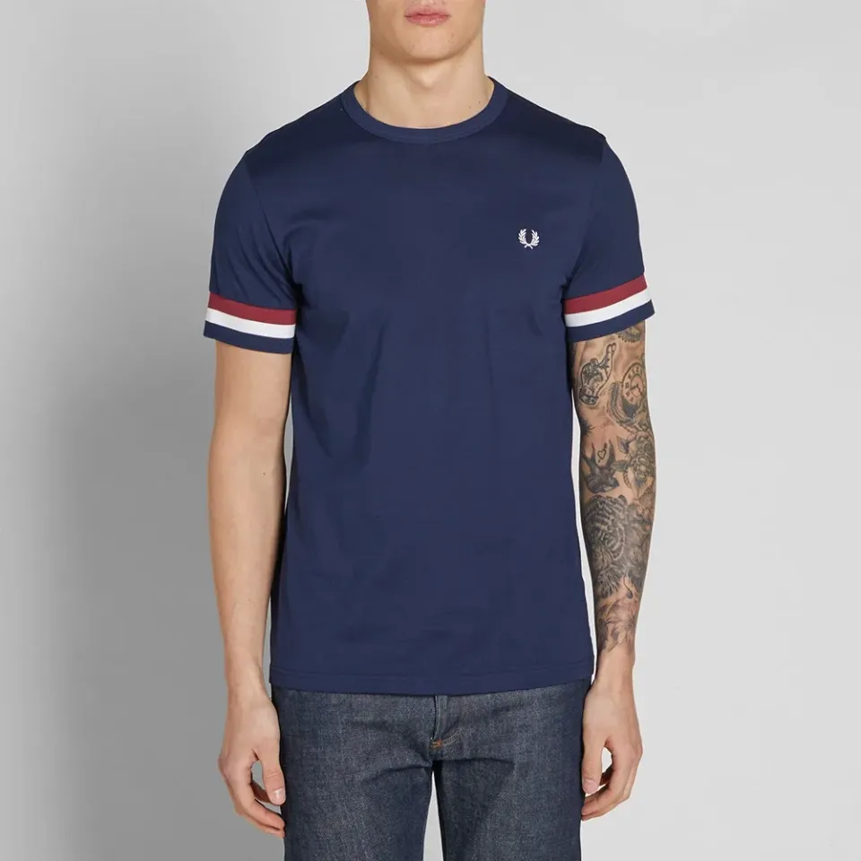 Fred Perry Striped Cuff Tee