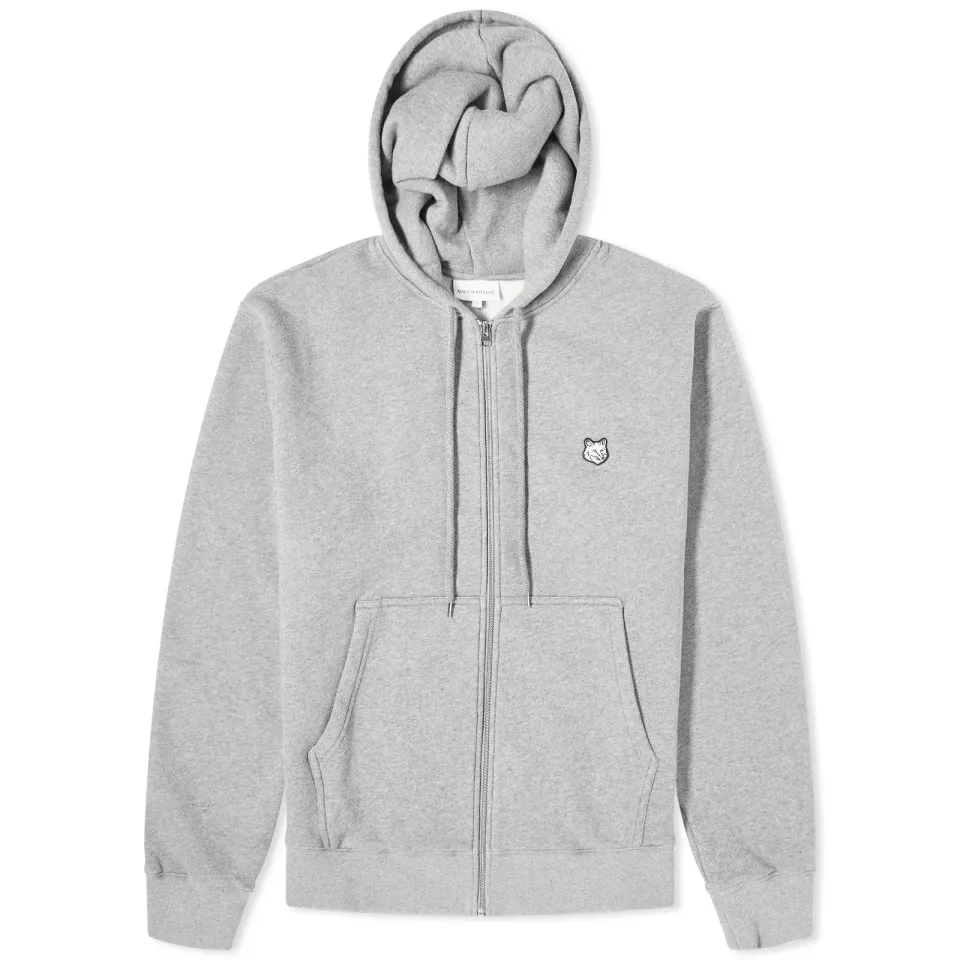 Tonal Fox Head Patch Comfort Zip Hoodie
