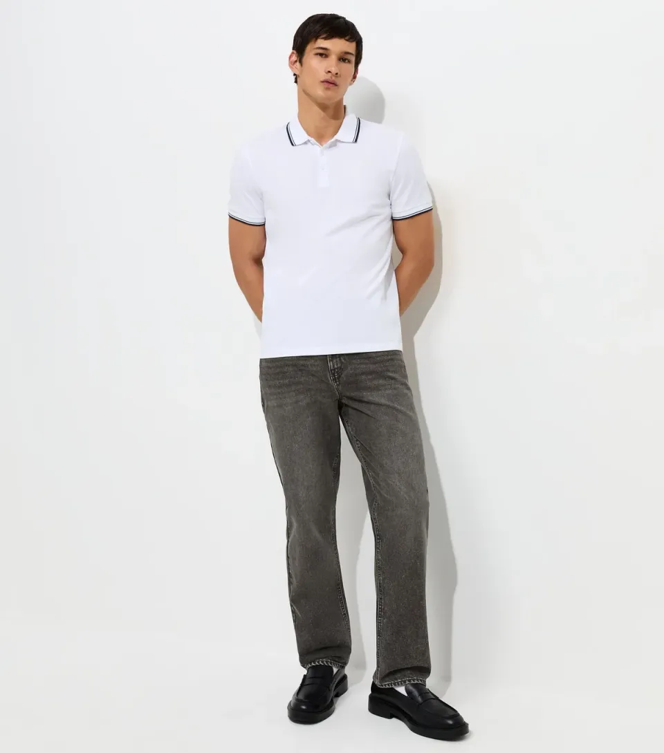 Men's Dark Grey Cotton Relaxed Fit Jeans