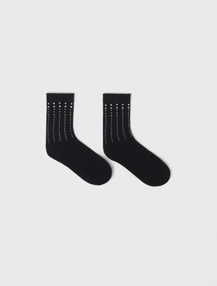 Rhinestone cotton socks