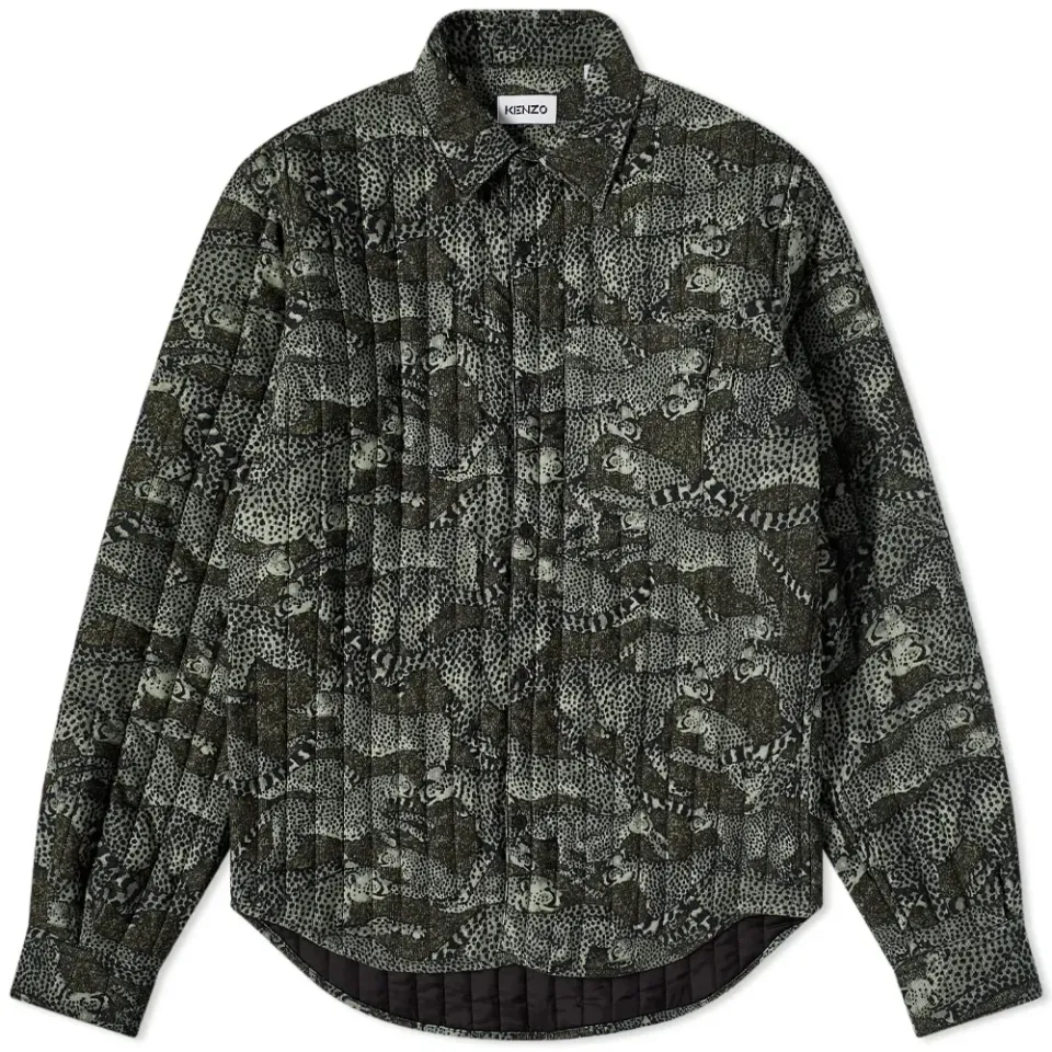 Printed Leopard Camo Quilted Shirt
