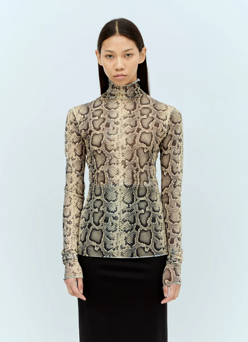Printed Tulle Top