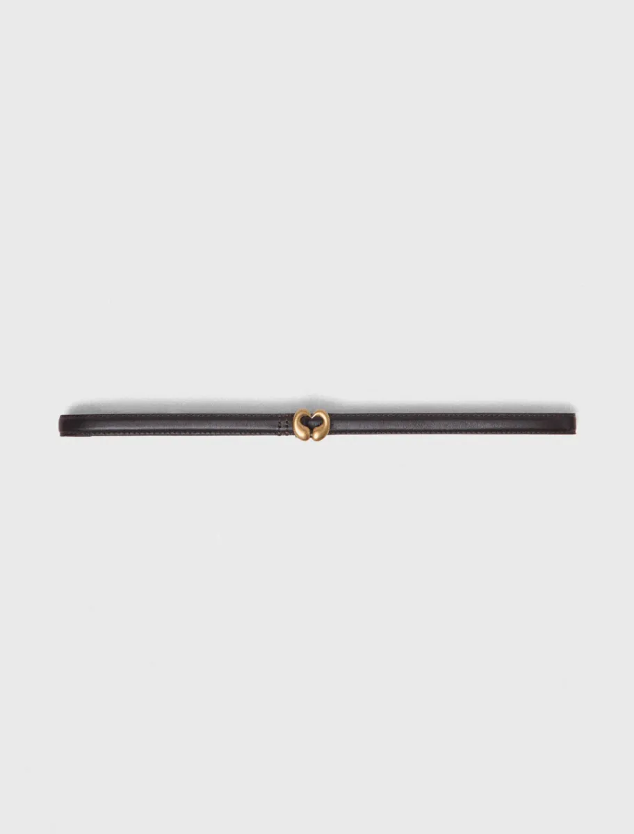 Slim leather belt