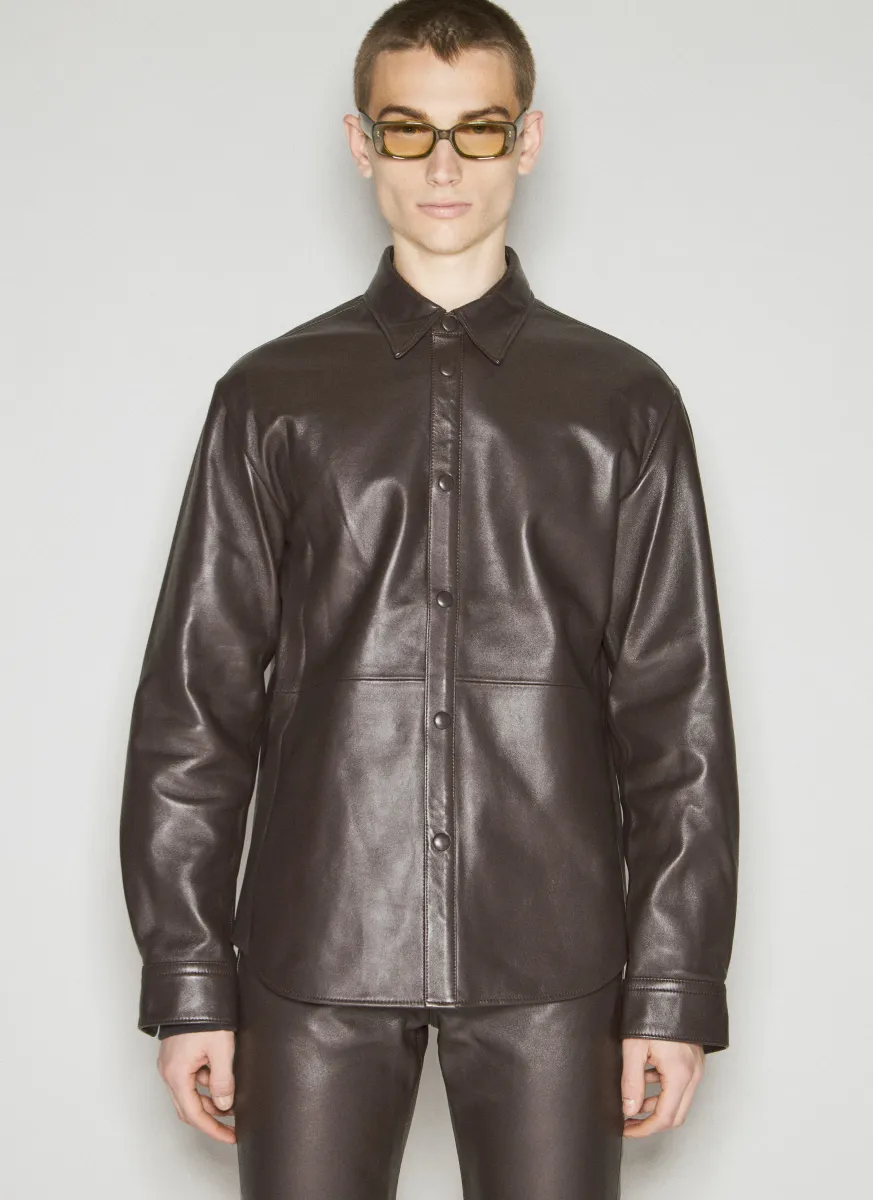 x Acne Studios Leather Overshirt