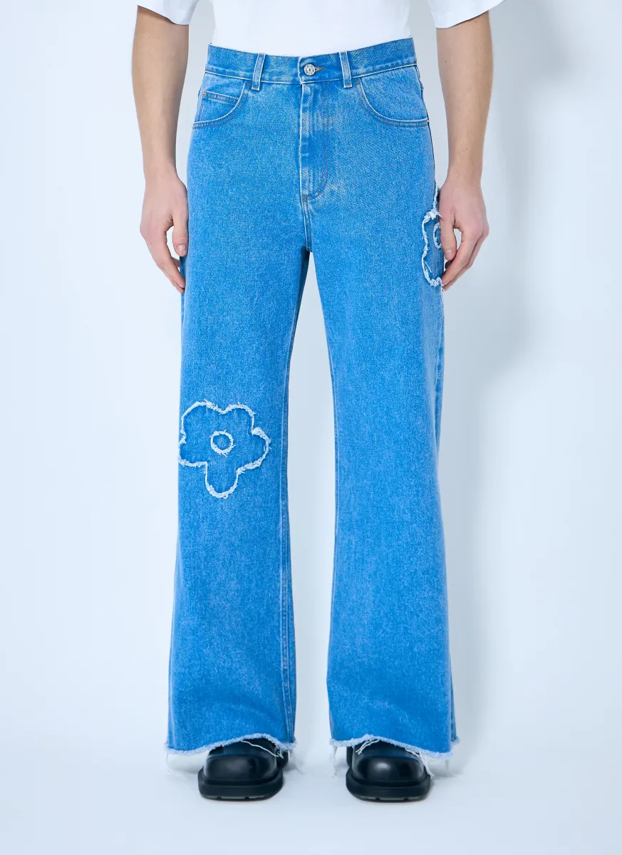 Flower Patch Wide-Leg Jeans