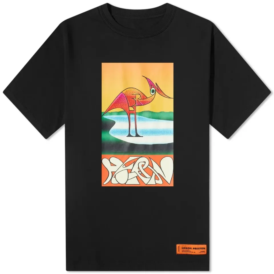 Heron Abstract Oversized T-Shirt