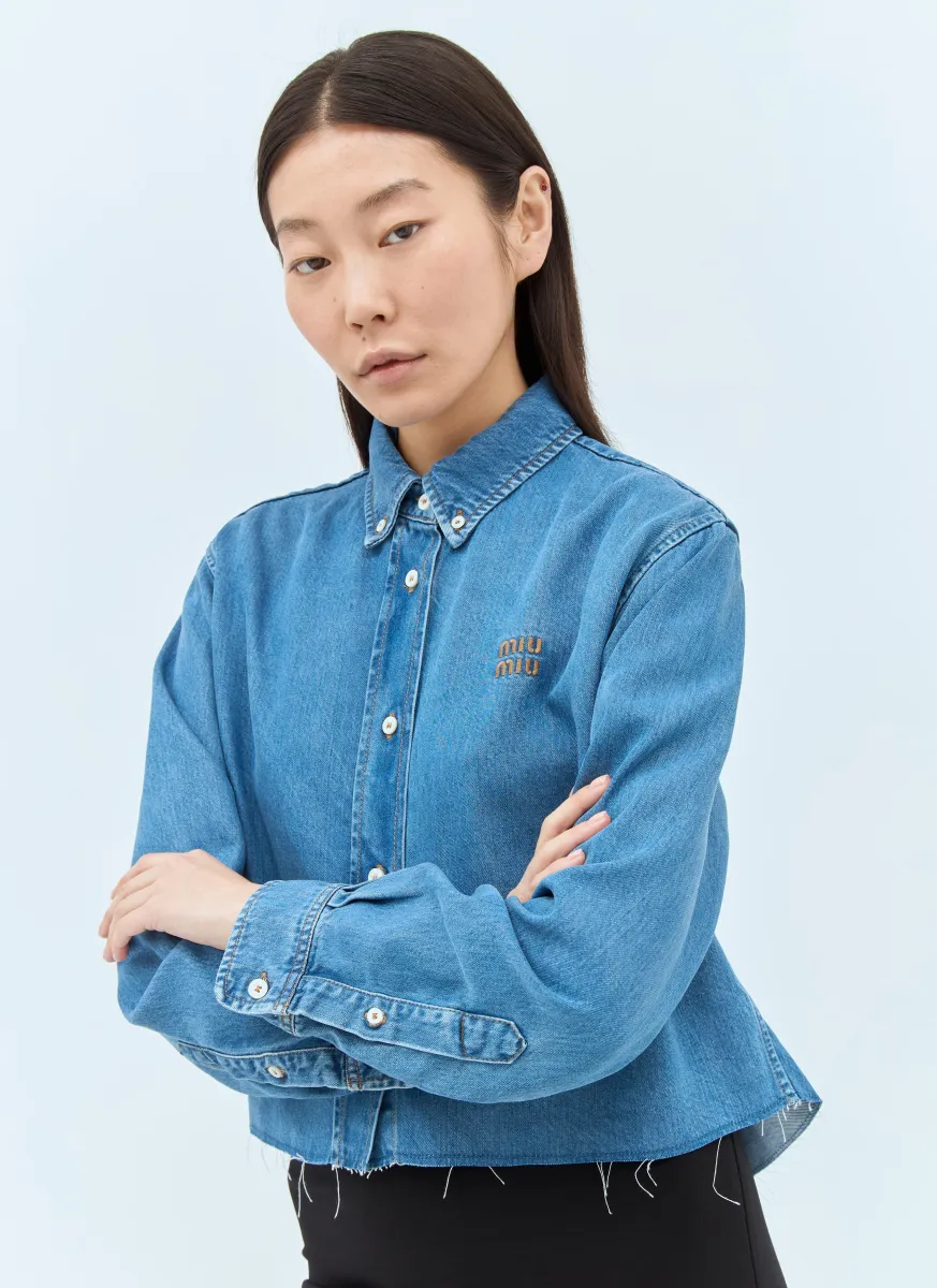 Logo Embroidery Denim Shirt