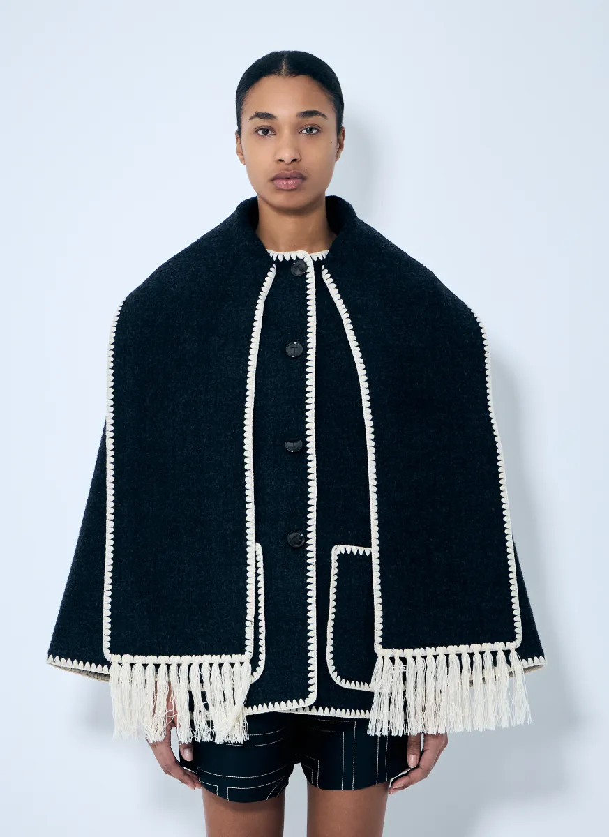 Embroidered Scarf Jacket