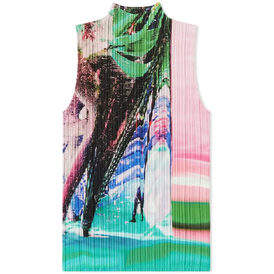 Tropical Winter Sleeveless Pleats