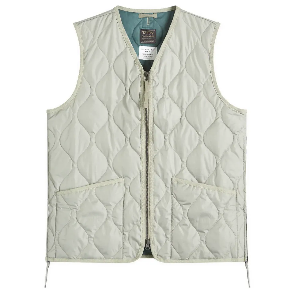 Military Zip V-Neck Down Vest