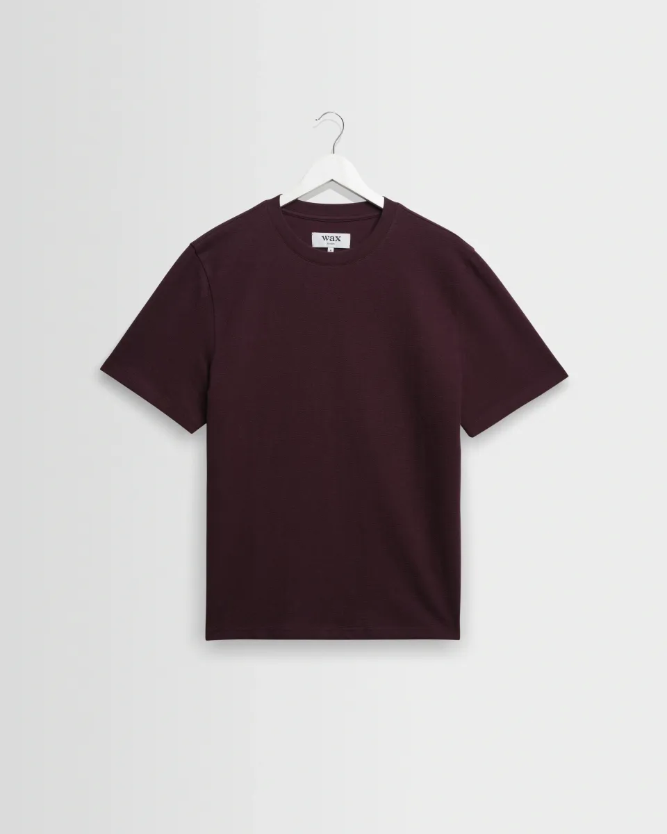 Dean - Dark Purple Textured Organic Cotton t-Shirt