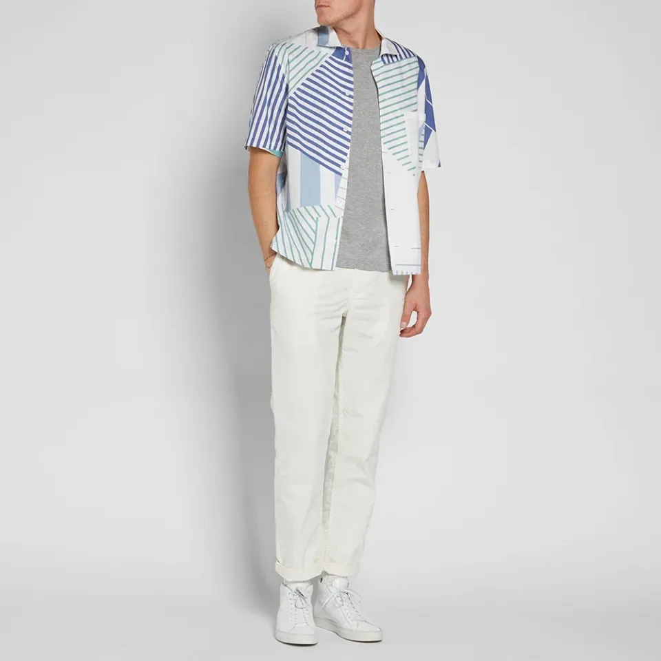 Maison Kitsuné All Over Patch Stripe Shirt