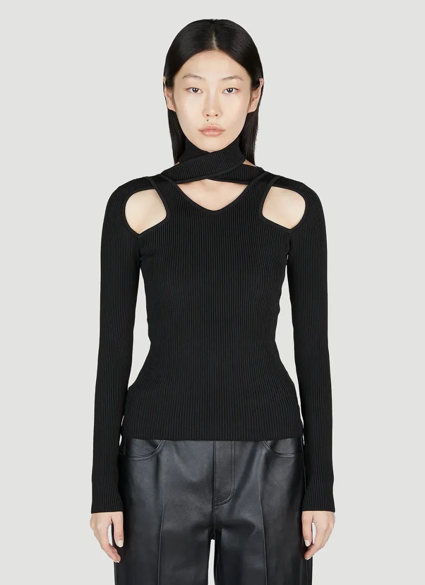 Cut-Out Knit Sweater