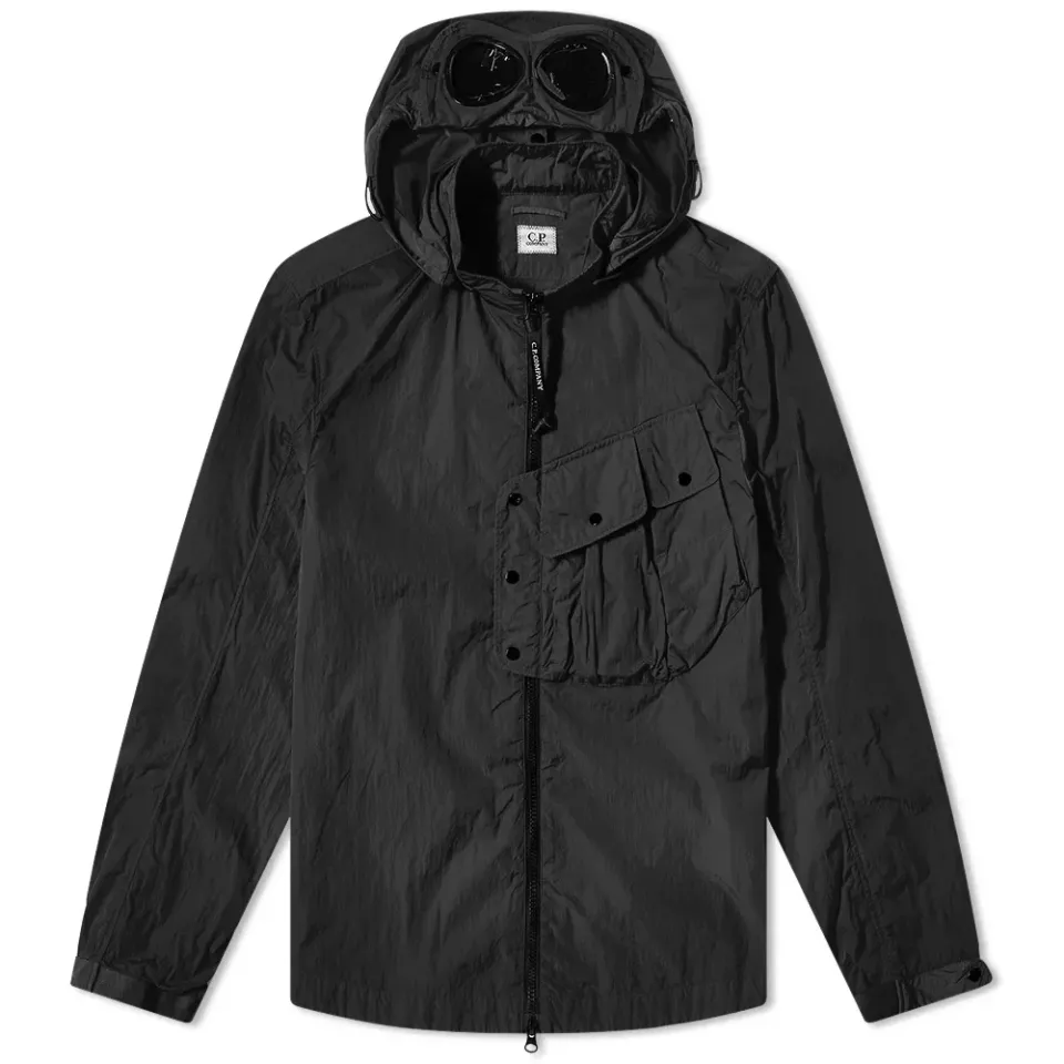 Chrome-R Goggle Zip Hooded Overshirt