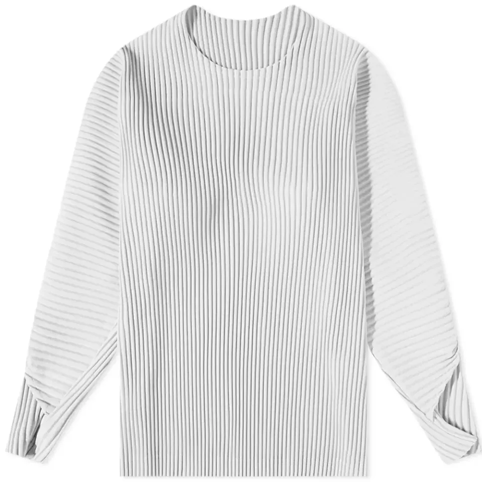 Long Sleeve Arc Pleated T-Shirt