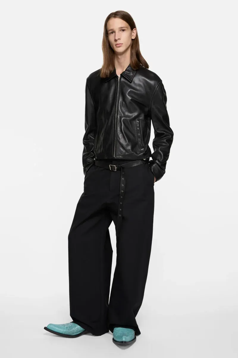 Leather biker jacket