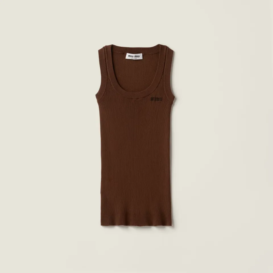 Cotton knit tank top