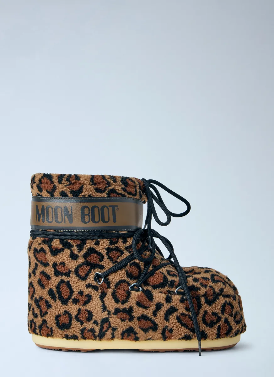 Icon Low Fleece Leopard Boots