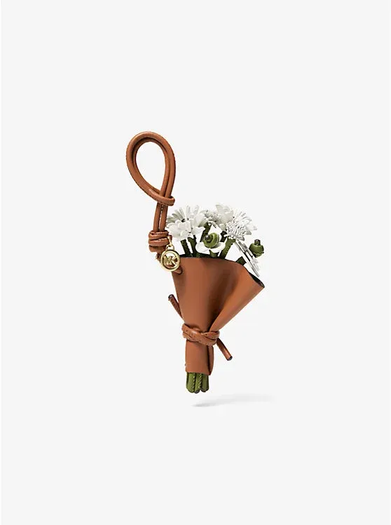 Leather Floral Bouquet Bag Charm