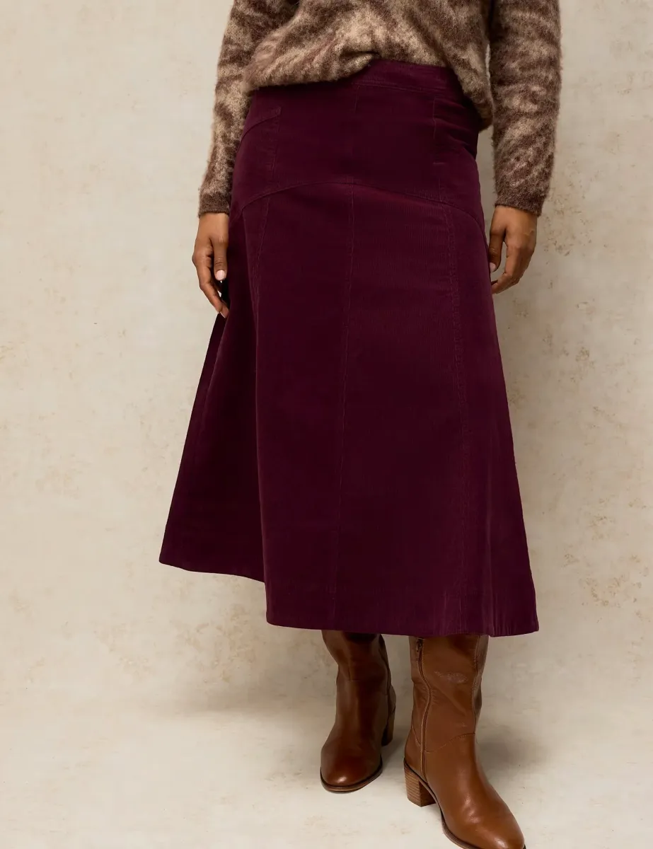 Zip Fastening A Line Midi Skirt