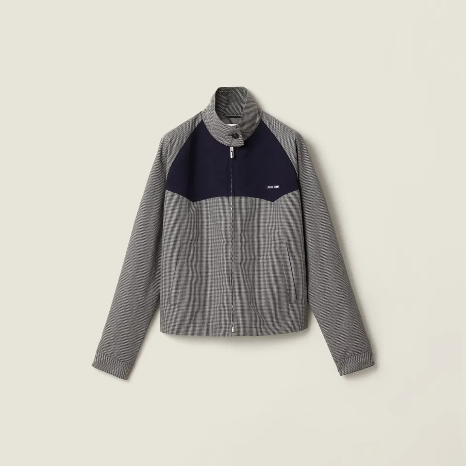 Gingham check blouson jacket