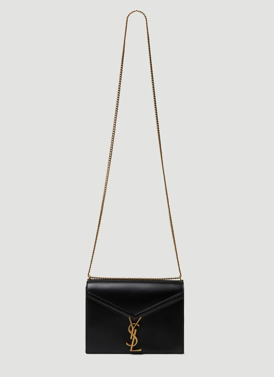 Cassandra Slider Chain Turtle-Embossed Leather Bag
