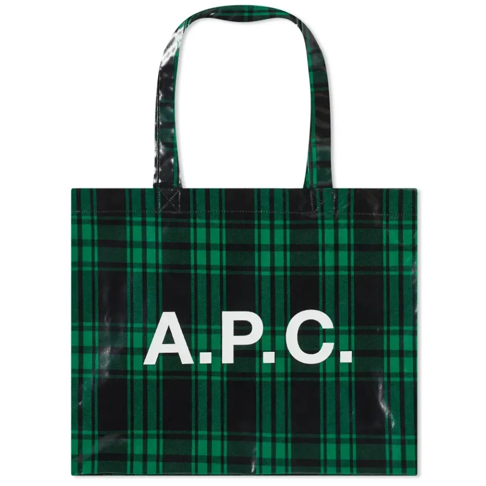 A.P.C. Diane Check Shopping Tote Bag