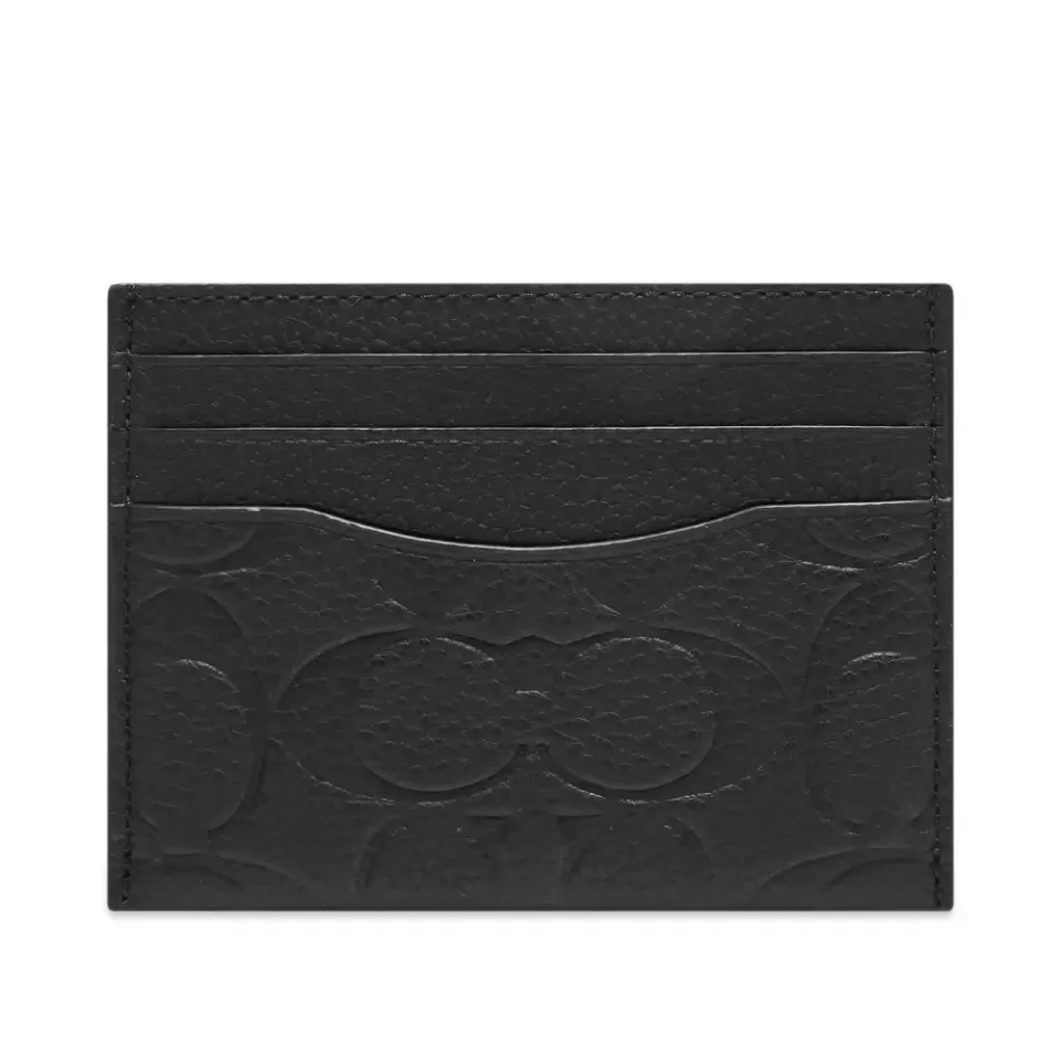 Embossed Leather Signature Logo Card Holder