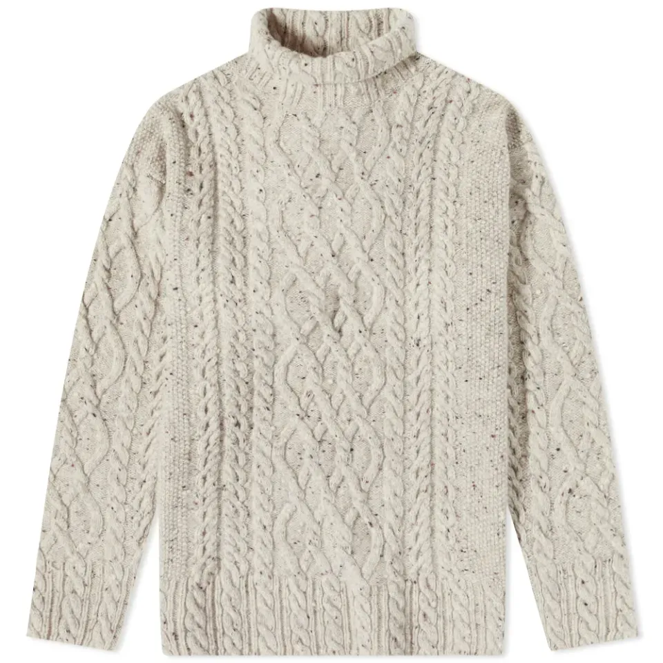 Alpaca Cable Knit Turtle Neck
