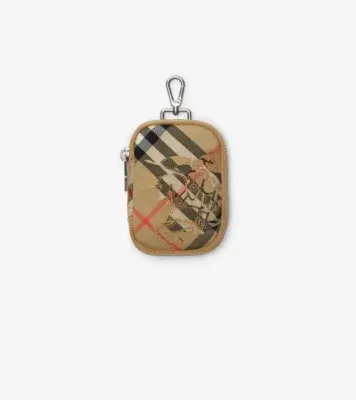Check Zip Wallet in Sand beige - Men, Technical