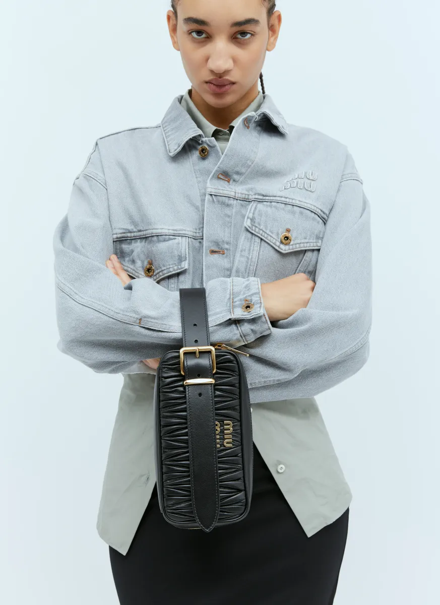 Matelassé Nappa Leather Clutch