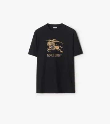 Knight Ombré Cotton T-shirt in Black