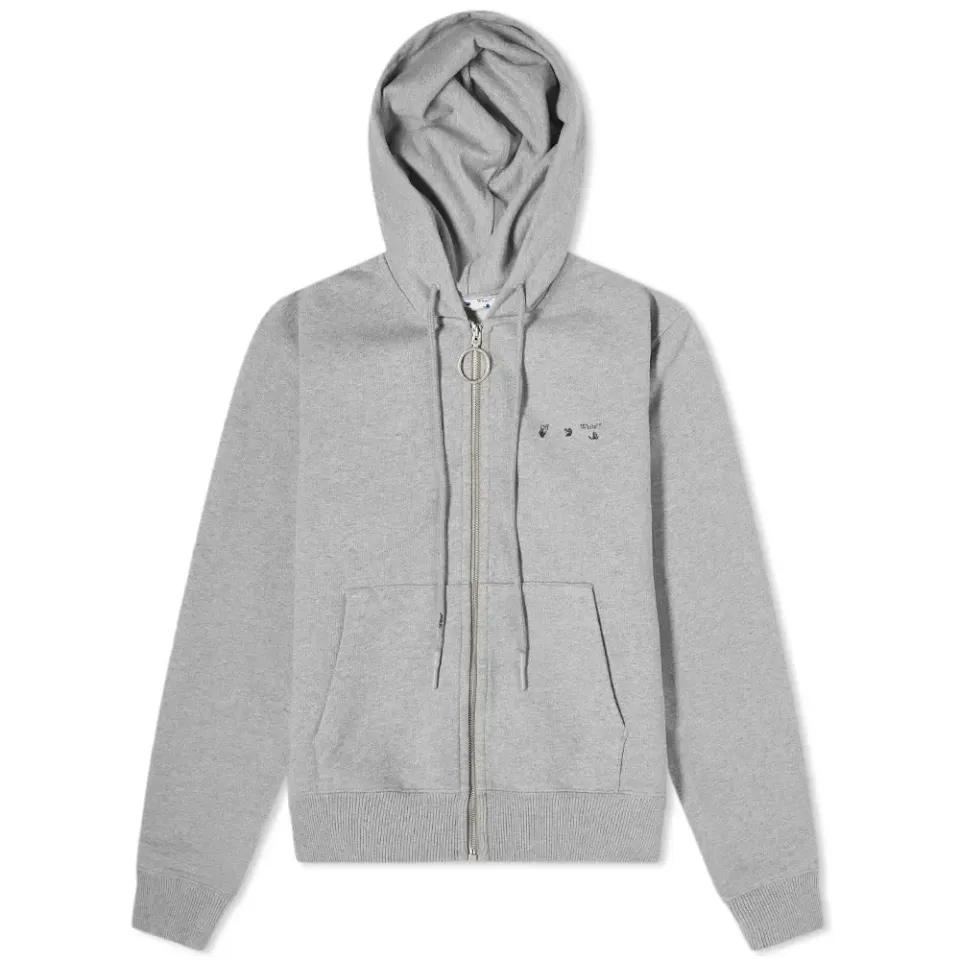 OW Arrow Logo Slim Zip Hoodie