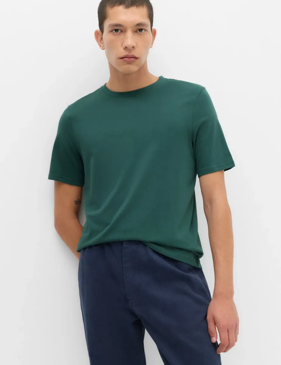 Pure Cotton Regular Fit Crew Neck T-Shirt Dusty Cedar