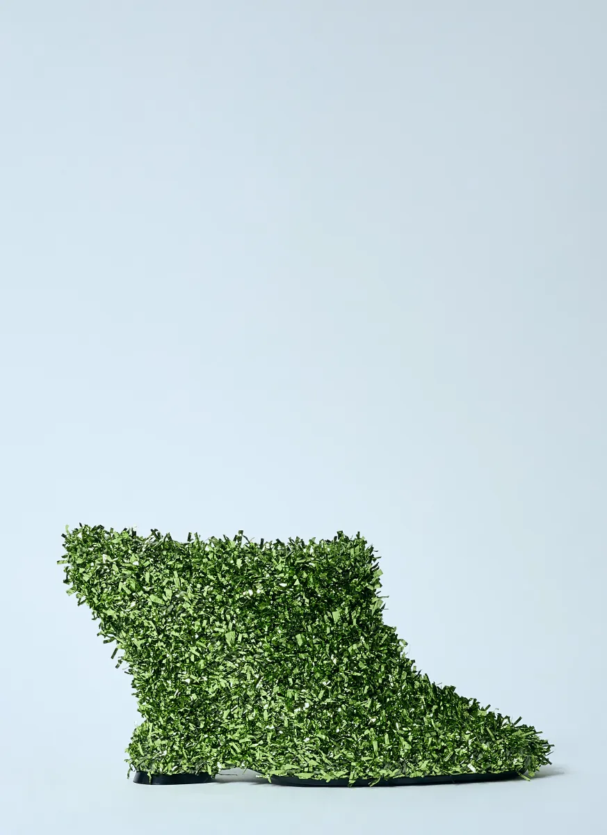 Metallic Wedge Mules