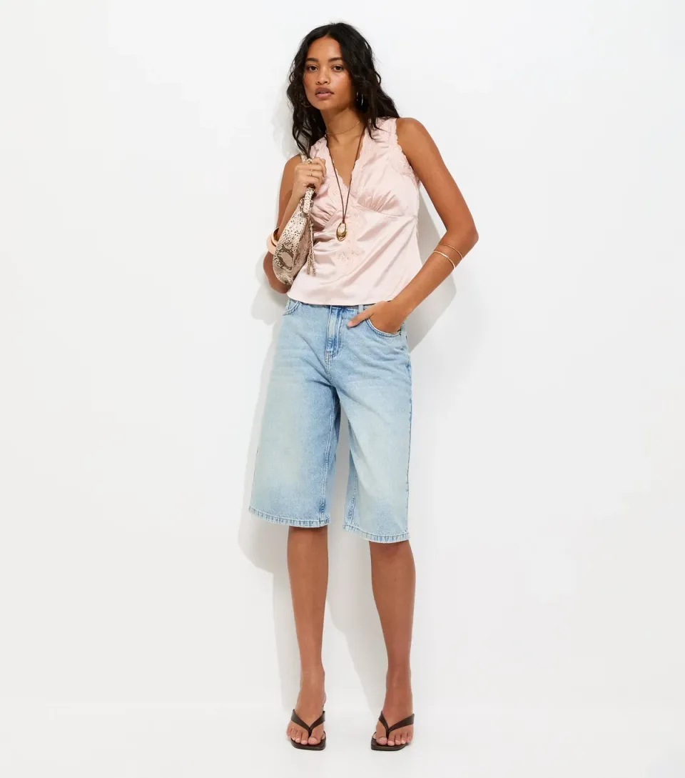 Women's Light Blue Denim Jort Shorts