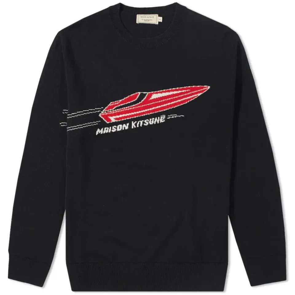 Maison Kitsuné Jacquard Speedboat Crew Knit