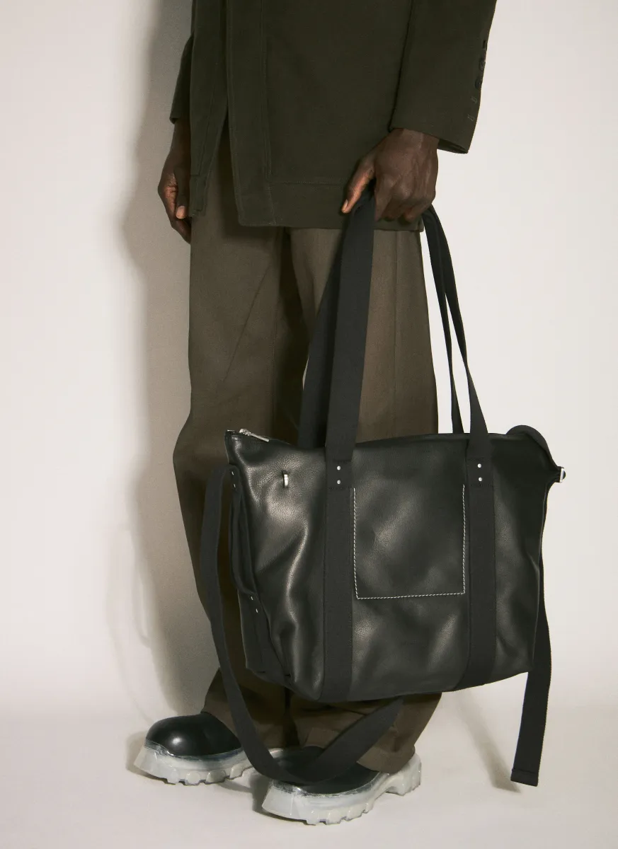 Leather Trolley Tote Bag